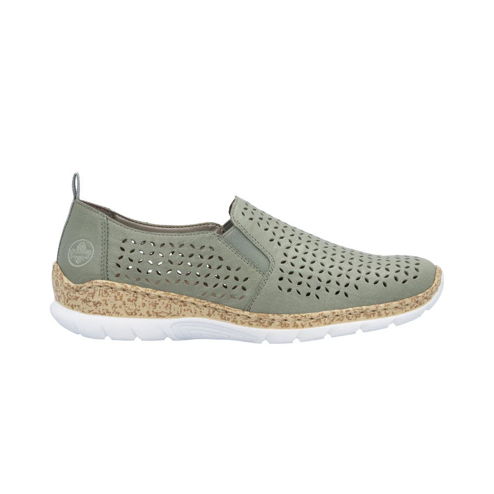 RIEKER PERFORATED DOUBLE GORE SLIP ON MINT - WOMENS
