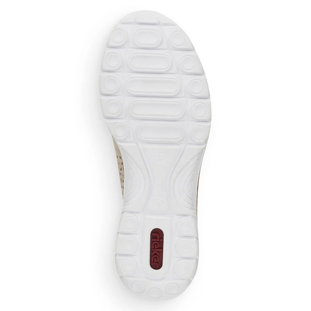 RIEKER PERFORATED DOUBLE GORE SLIP ON TAUPE - WOMENS