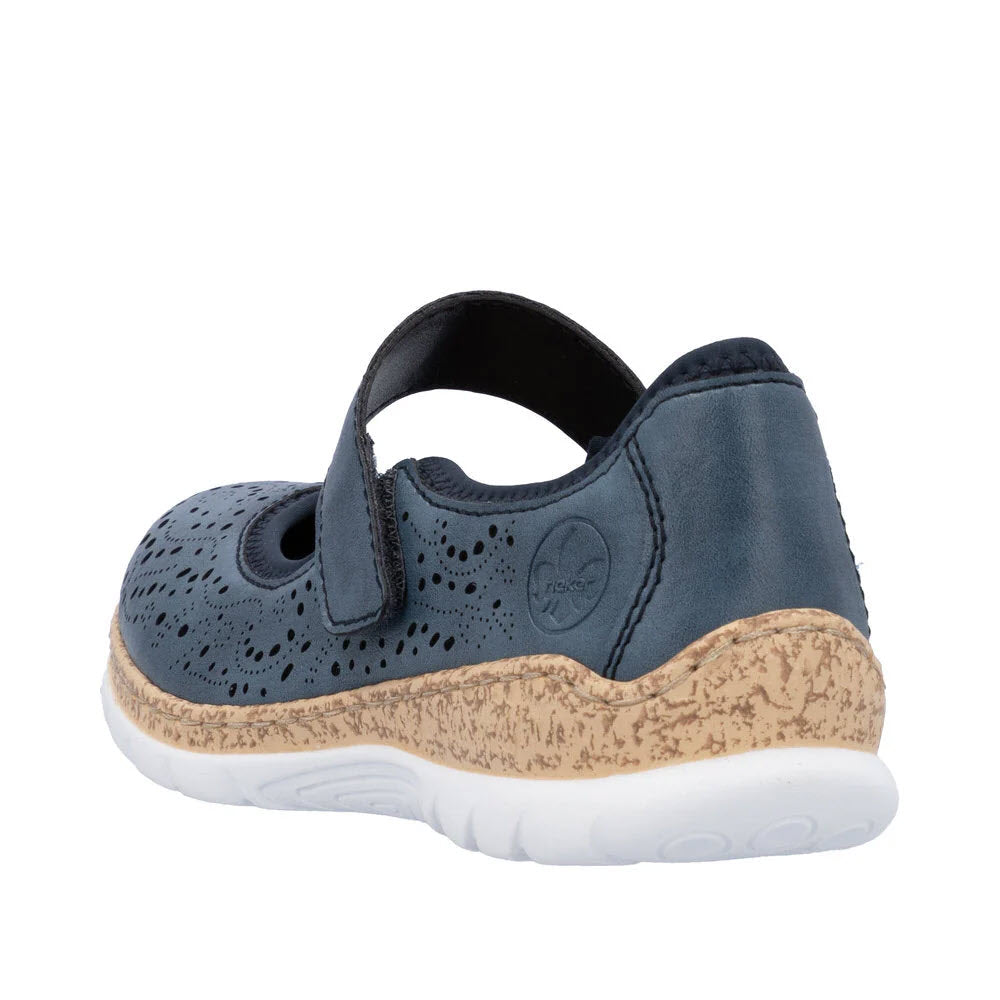 RIEKER PERFORATED MARY JANE NAVY - WOMENS