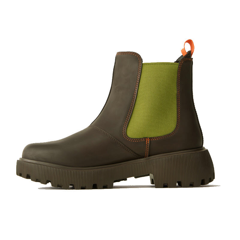 WODEN AYA WATERPROOF ANKLE BOOT CHOCOLATE BAMBUS GREEN - WOMENS