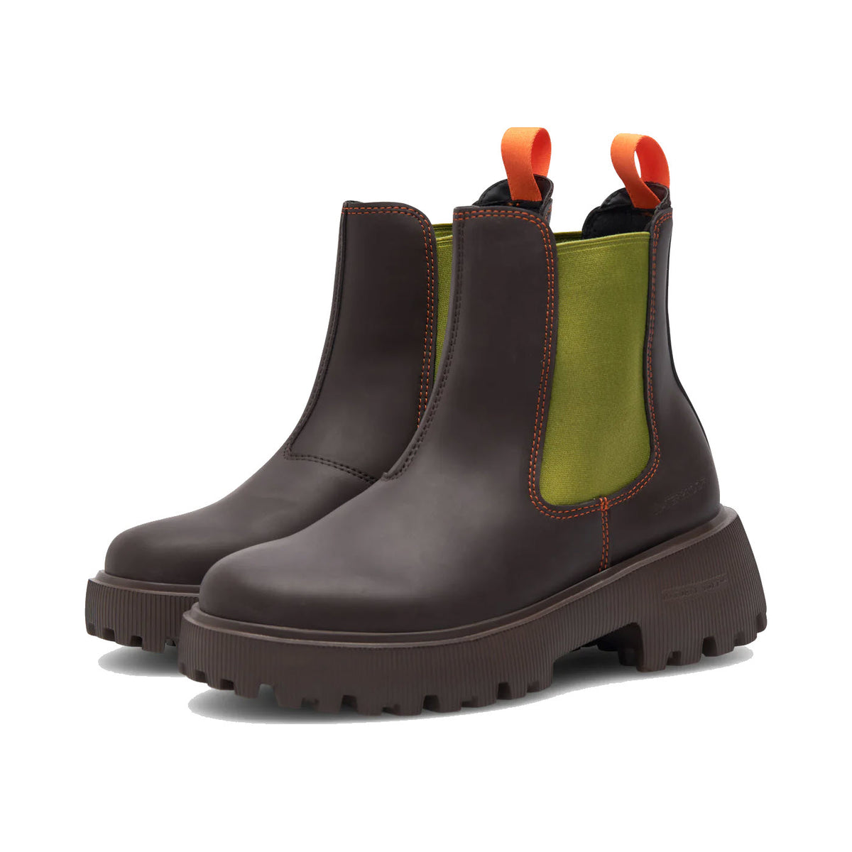 WODEN AYA WATERPROOF ANKLE BOOT CHOCOLATE BAMBUS GREEN - WOMENS