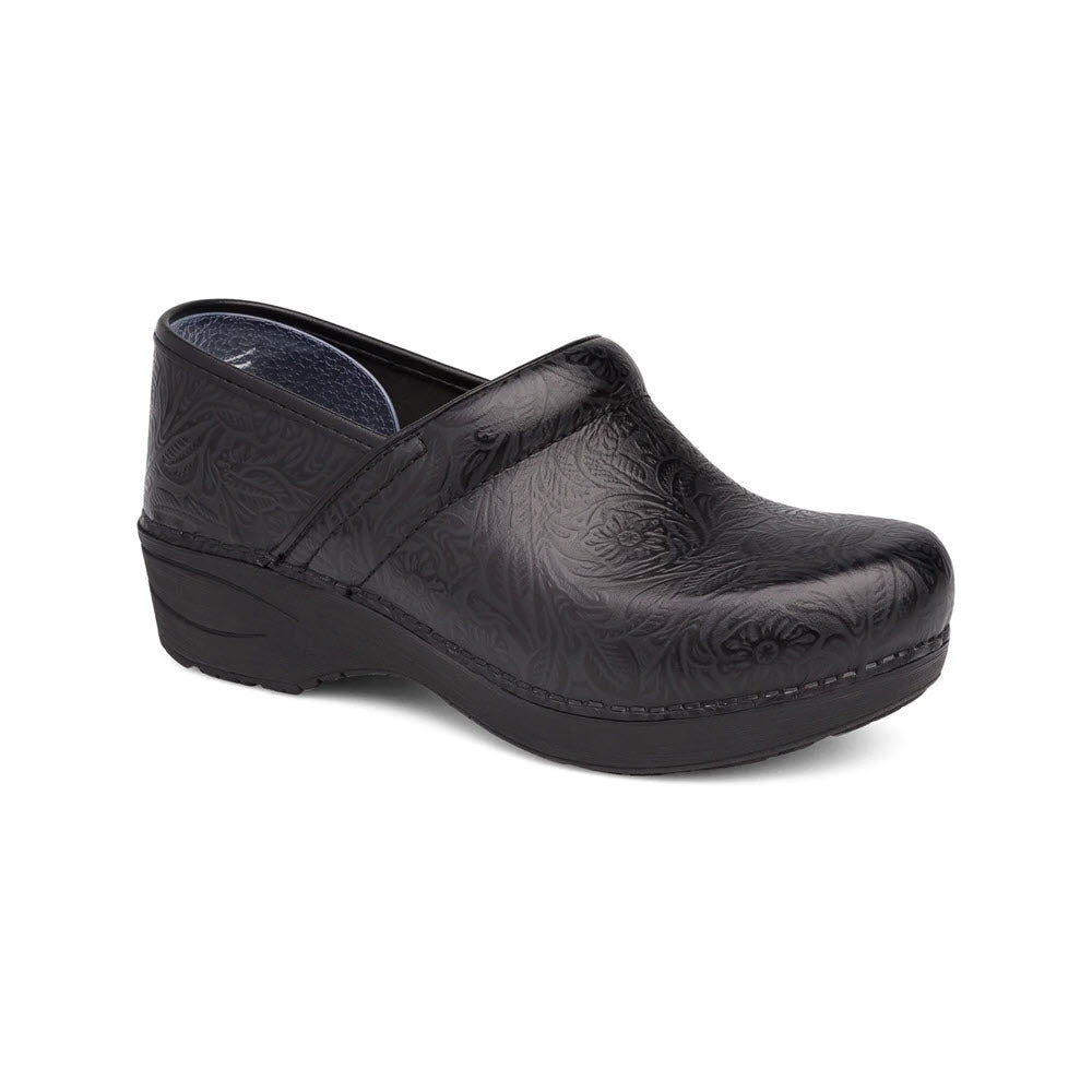 DANSKO XP 2.0 BLACK FLORAL TOOLED CLOG - WOMENS