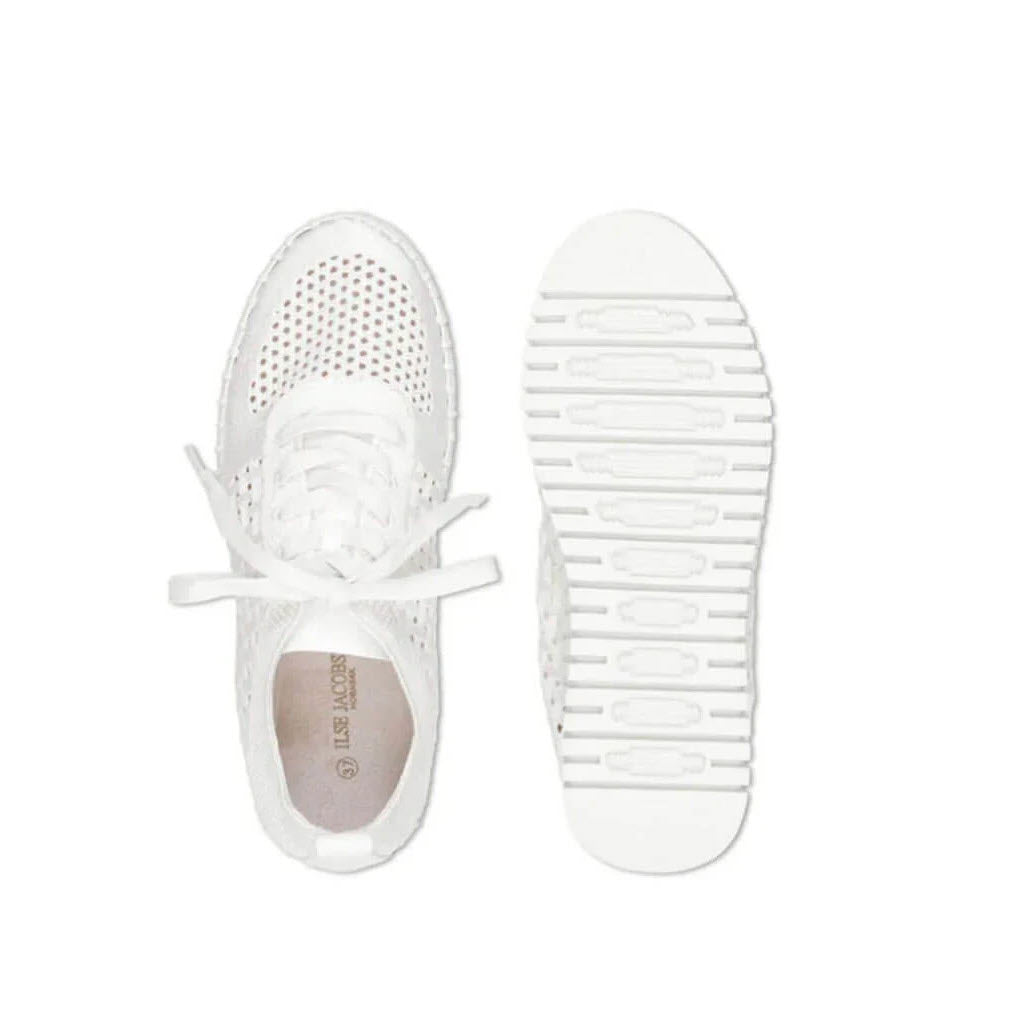 LINES OF DENMARK ILSE JACOBSON TULIP PLATFORM LACE WHITE - WOMENS
