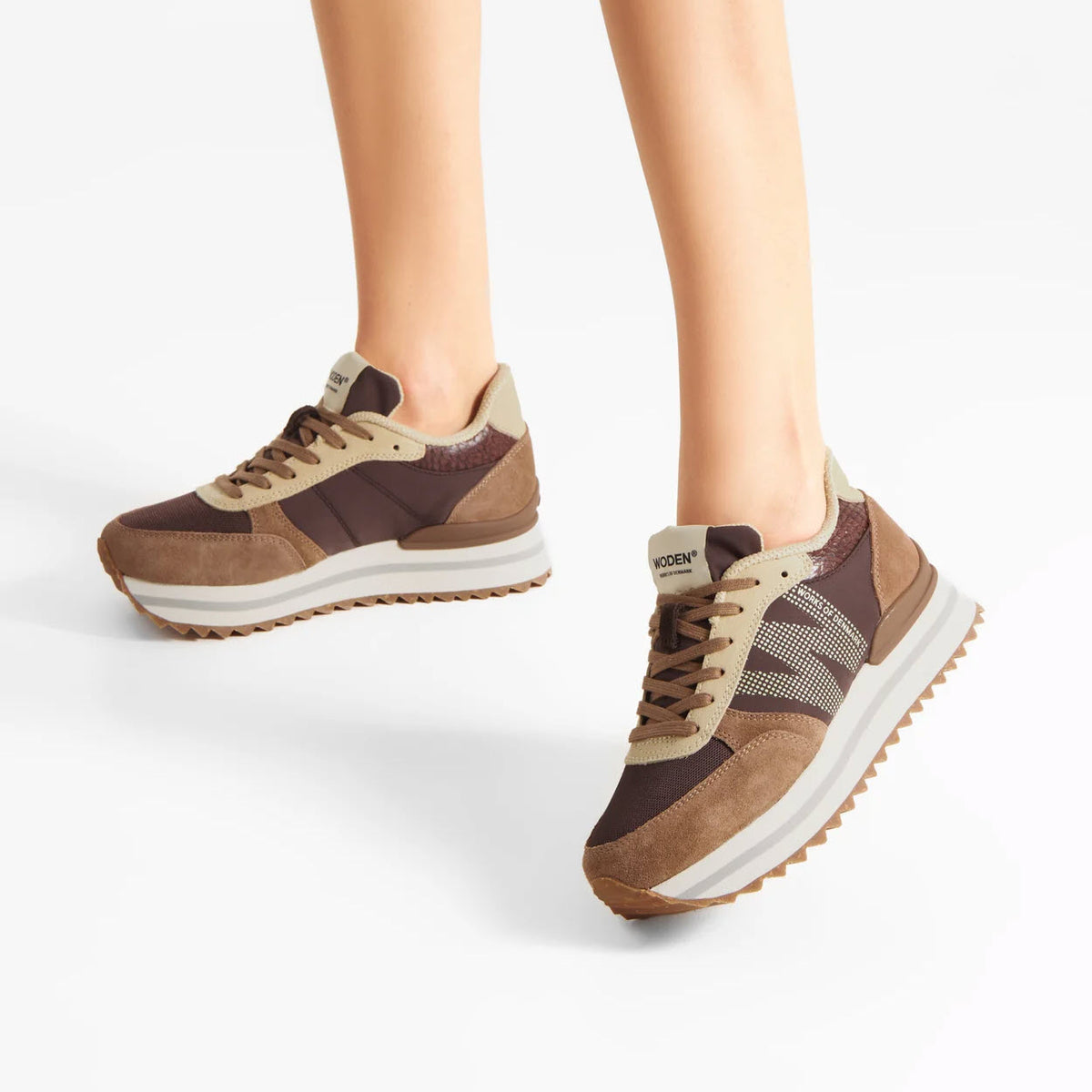 WODEN RONJA PLATEAU SNEAKER CHOCOLATE MULTI - WOMENS