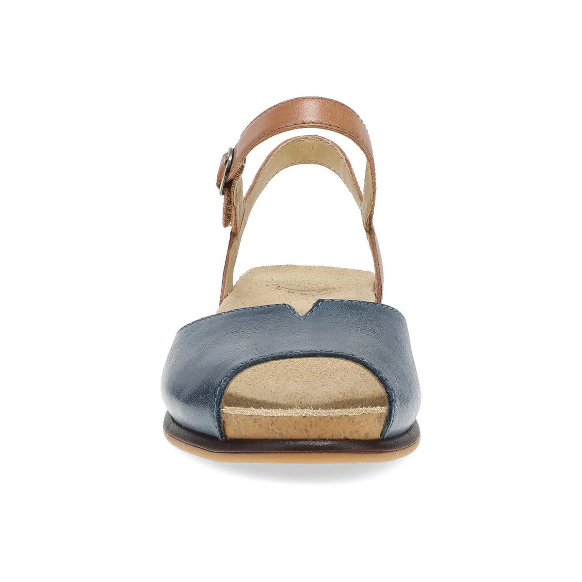 DANSKO CASS PEEP TOE SANDAL BLUE/TAN - WOMENS