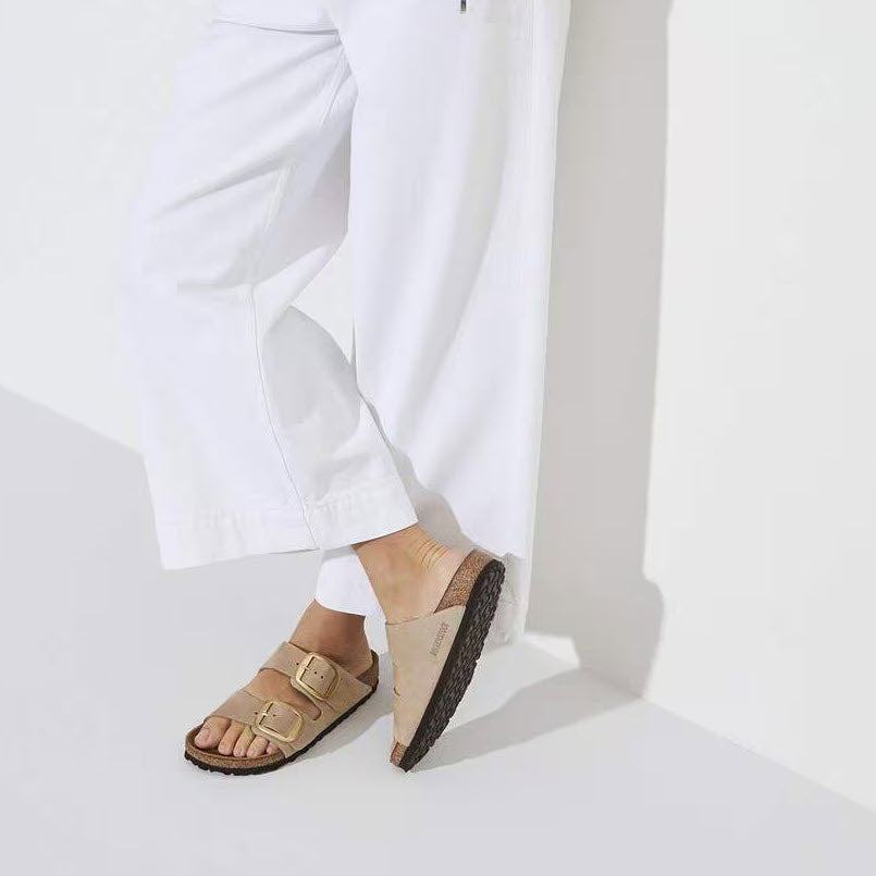 BIRKENSTOCK ARIZONA BIG BUCKLE BIRKOFLOR SANDCASTLE - WOMENS