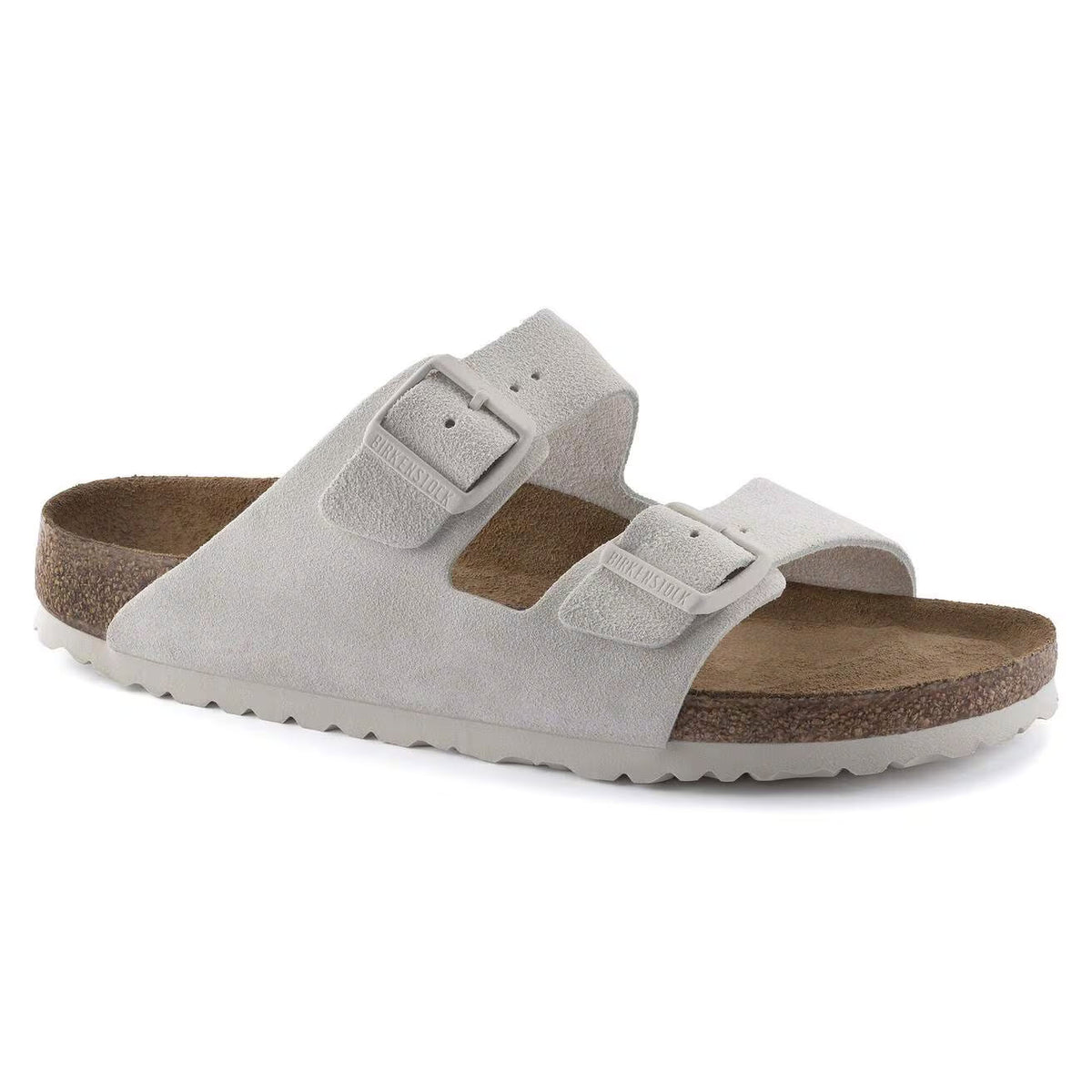 BIRKENSTOCK ARIZONA SOFT FOOTBED SUEDE ANTIQUE WHITE - WOMENS
