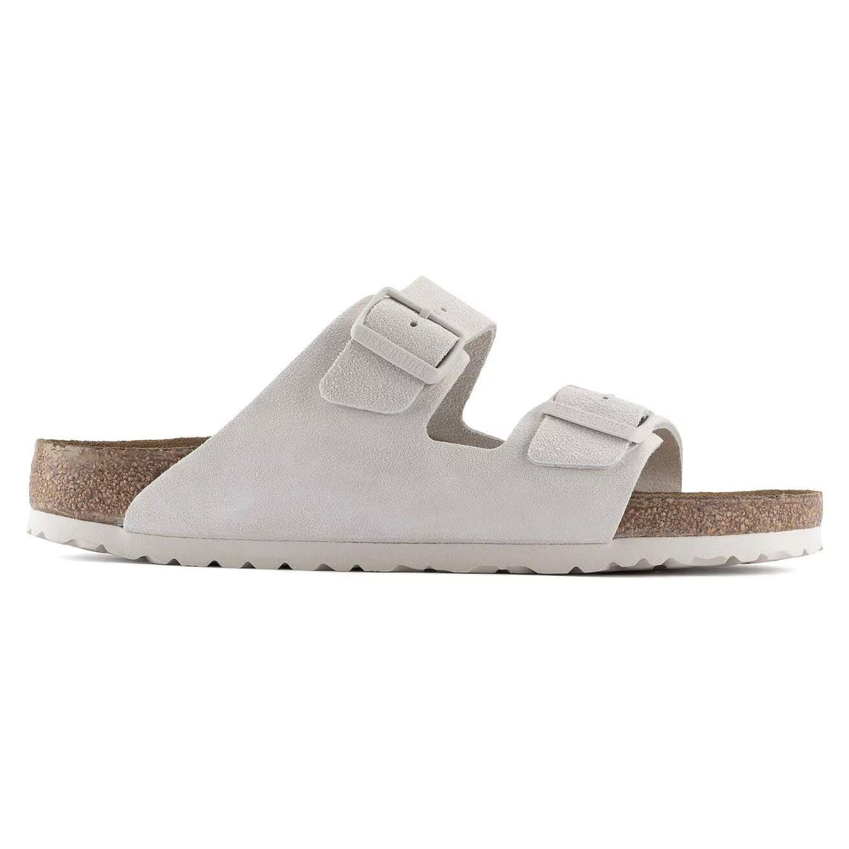 BIRKENSTOCK ARIZONA SOFT FOOTBED SUEDE ANTIQUE WHITE - WOMENS