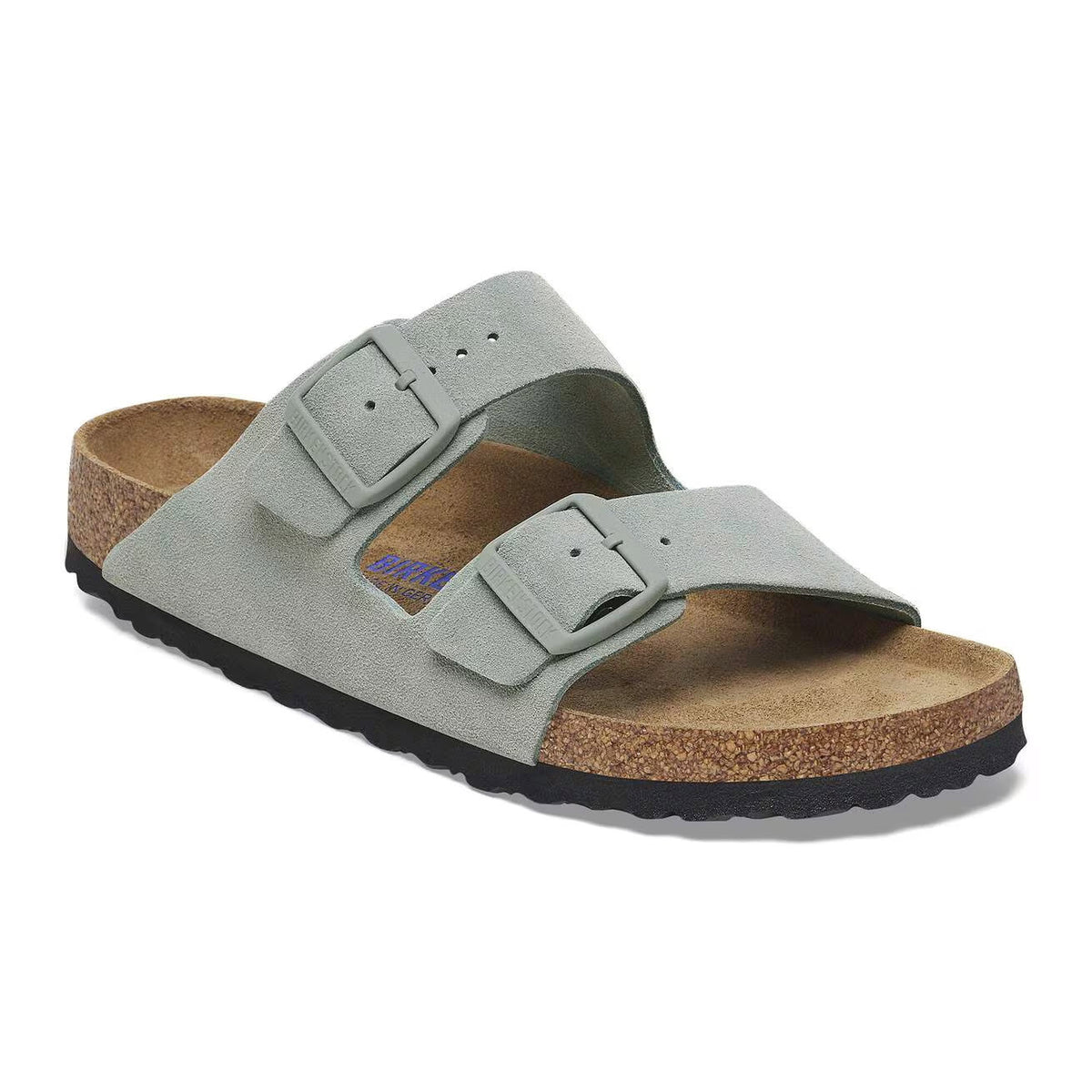 BIRKENSTOCK ARIZONA SOFT FOOTBED SUEDE PURE SAGE - WOMENS