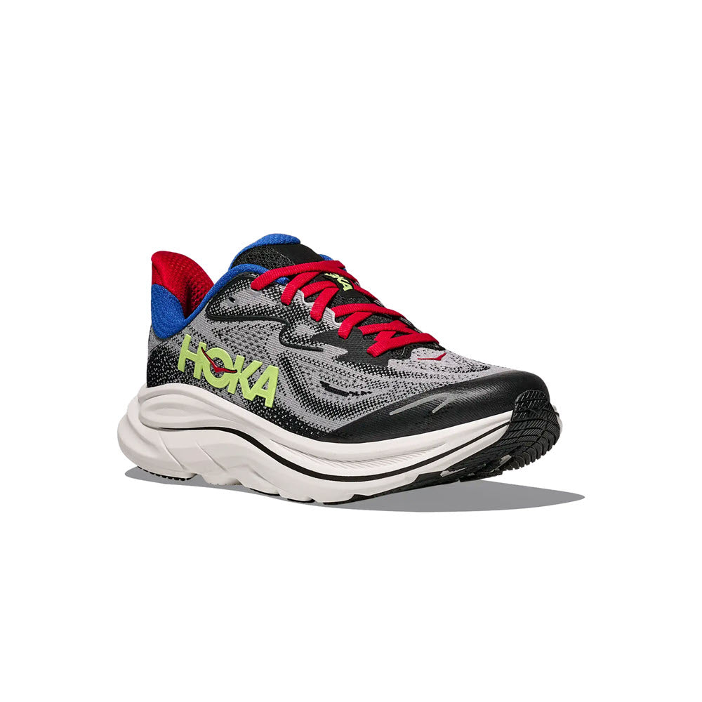 HOKA CLIFTON 10 FOGGY GREY/BLACK - YOUTH