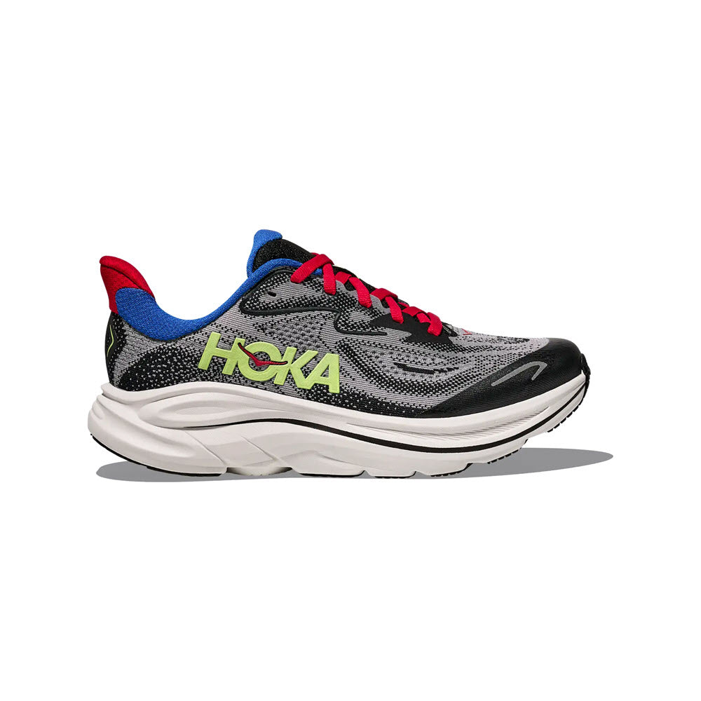 HOKA CLIFTON 10 FOGGY GREY/BLACK - YOUTH