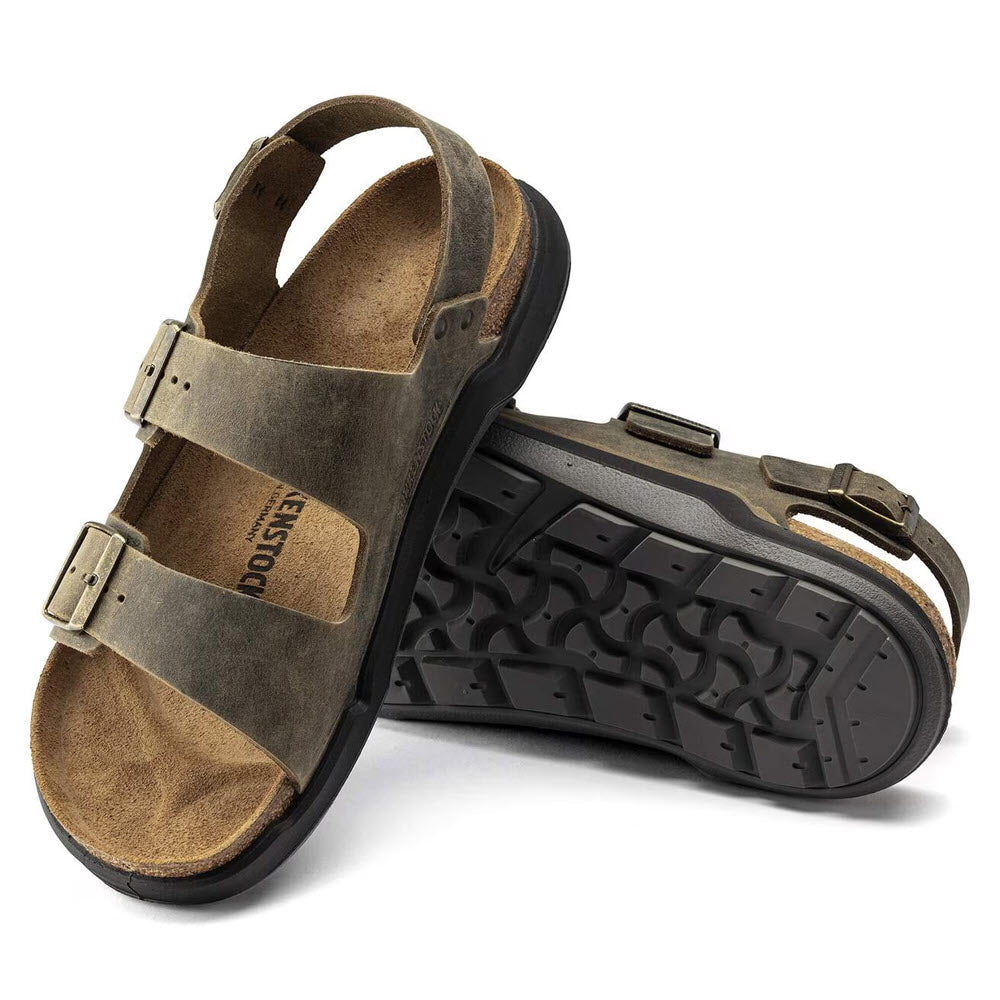 BIRKENSTOCK MILANO CROSSTOWN OILED FADED KHAKI - MENS