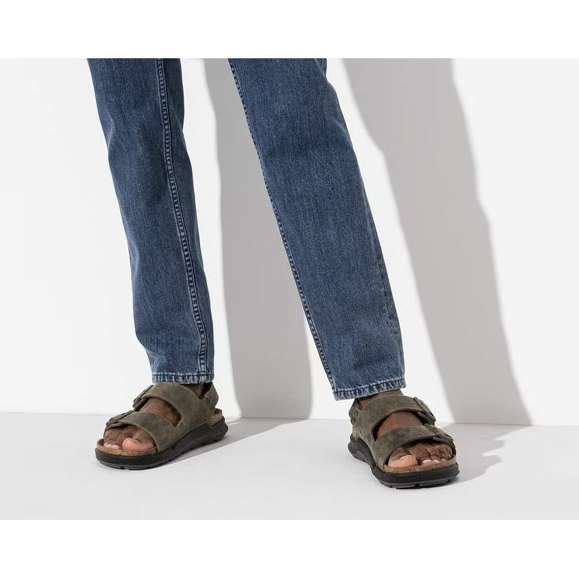 BIRKENSTOCK MILANO CROSSTOWN OILED FADED KHAKI - MENS