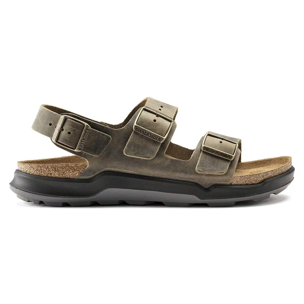 BIRKENSTOCK MILANO CROSSTOWN OILED FADED KHAKI - MENS