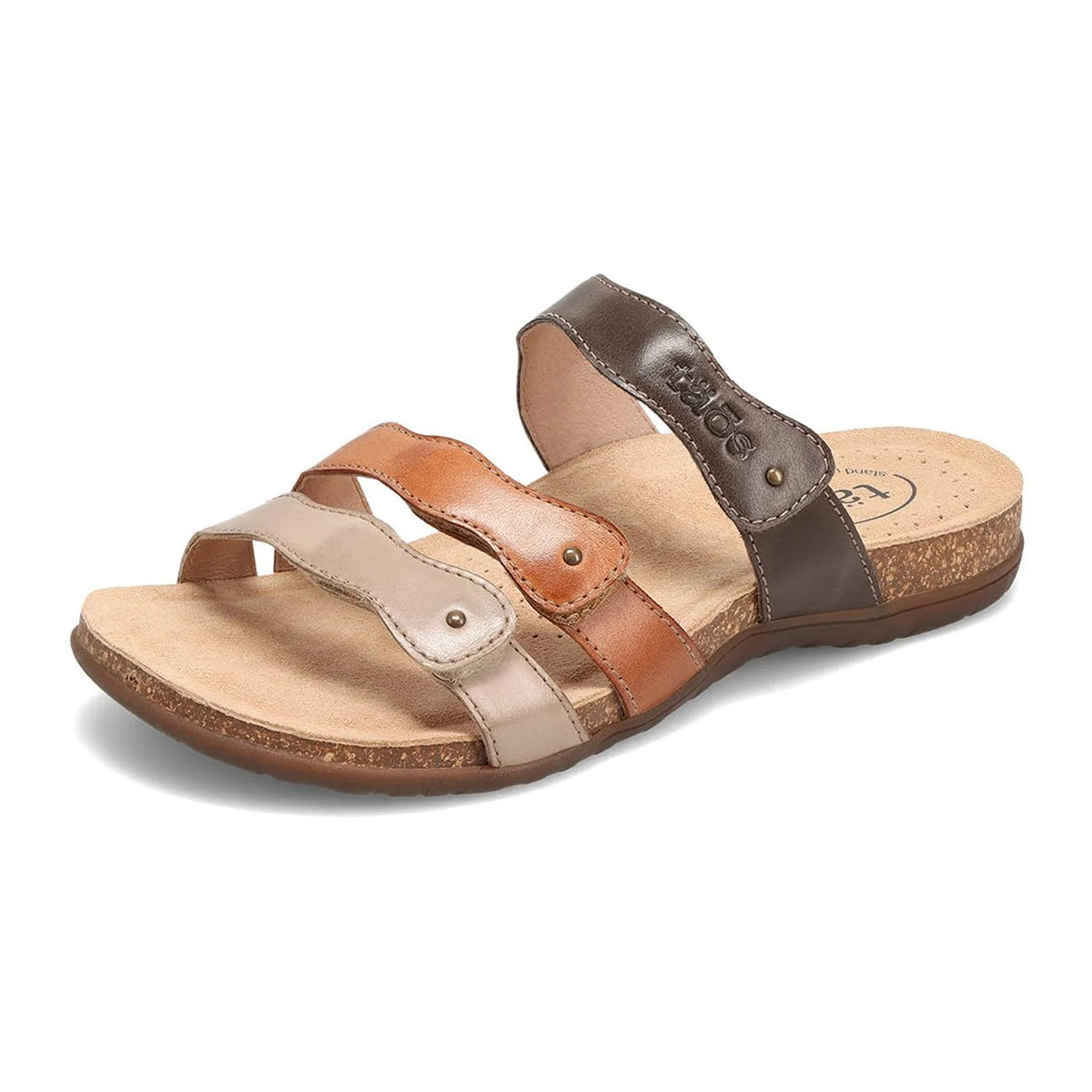 TAOS SCRIBBLE SLIDE BROWN MULTI - WOMENS