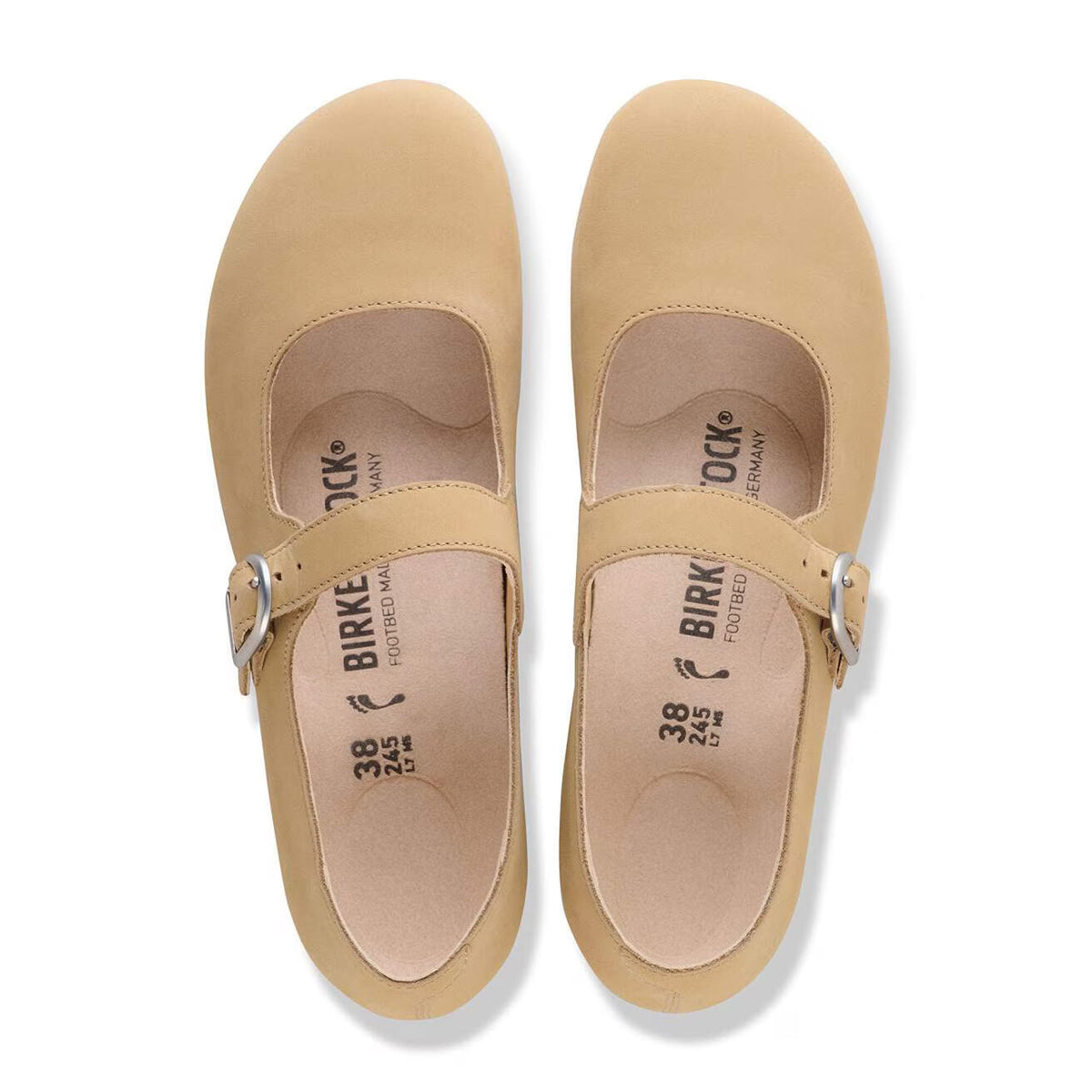 BIRKENSTOCK SANTA CLARITA MARY JANE NUBUCK SANDCASTLE - WOMENS