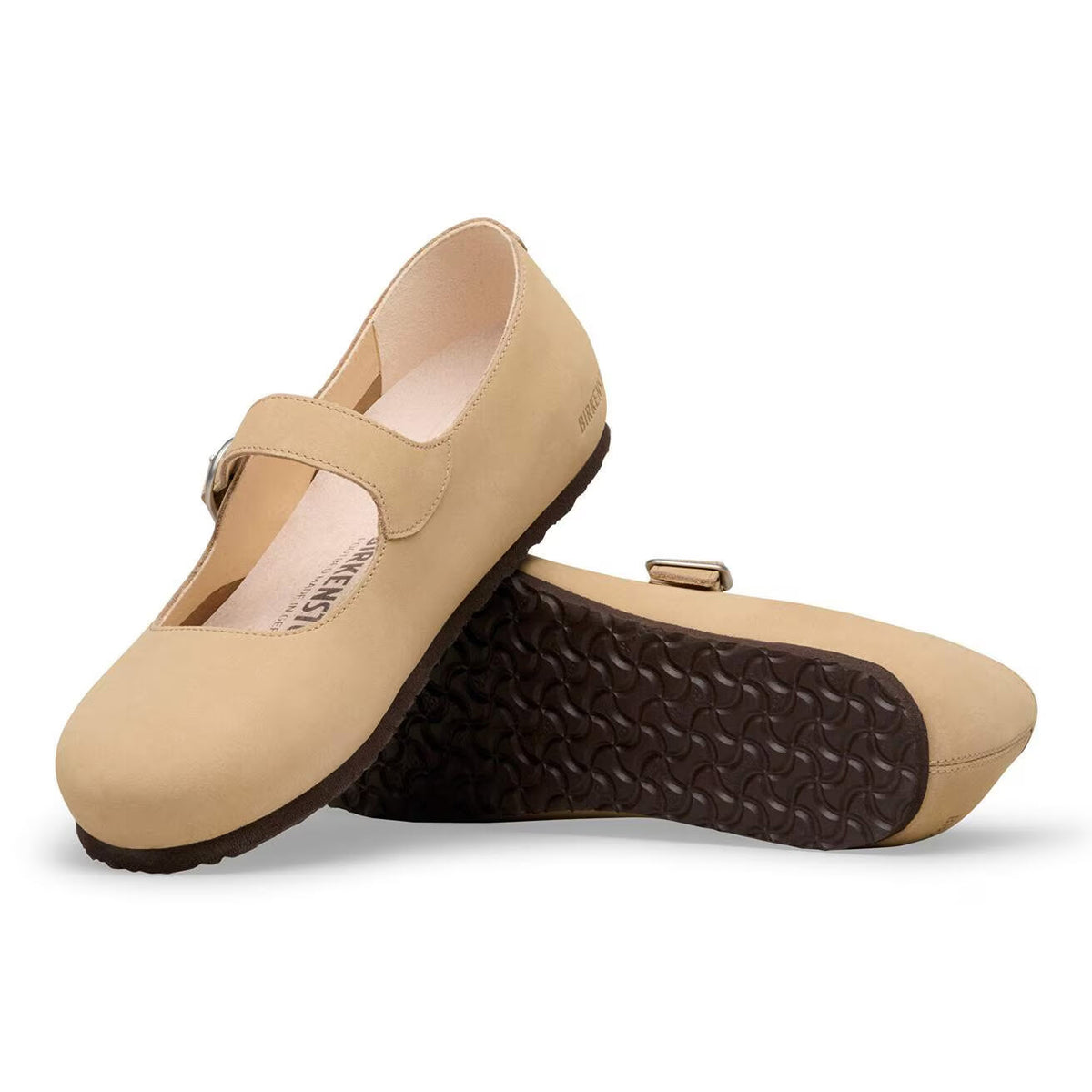 BIRKENSTOCK SANTA CLARITA MARY JANE NUBUCK SANDCASTLE - WOMENS