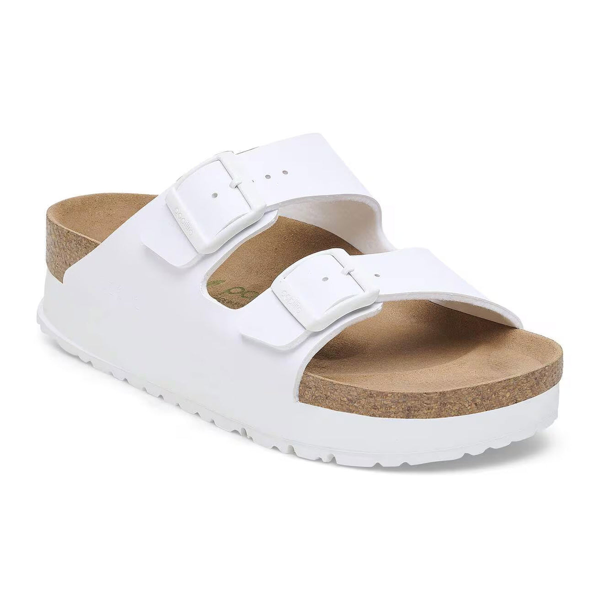 BIRKENSTOCK ARIZONA FLEX PLATFORM VEGAN WHITE - WOMENS