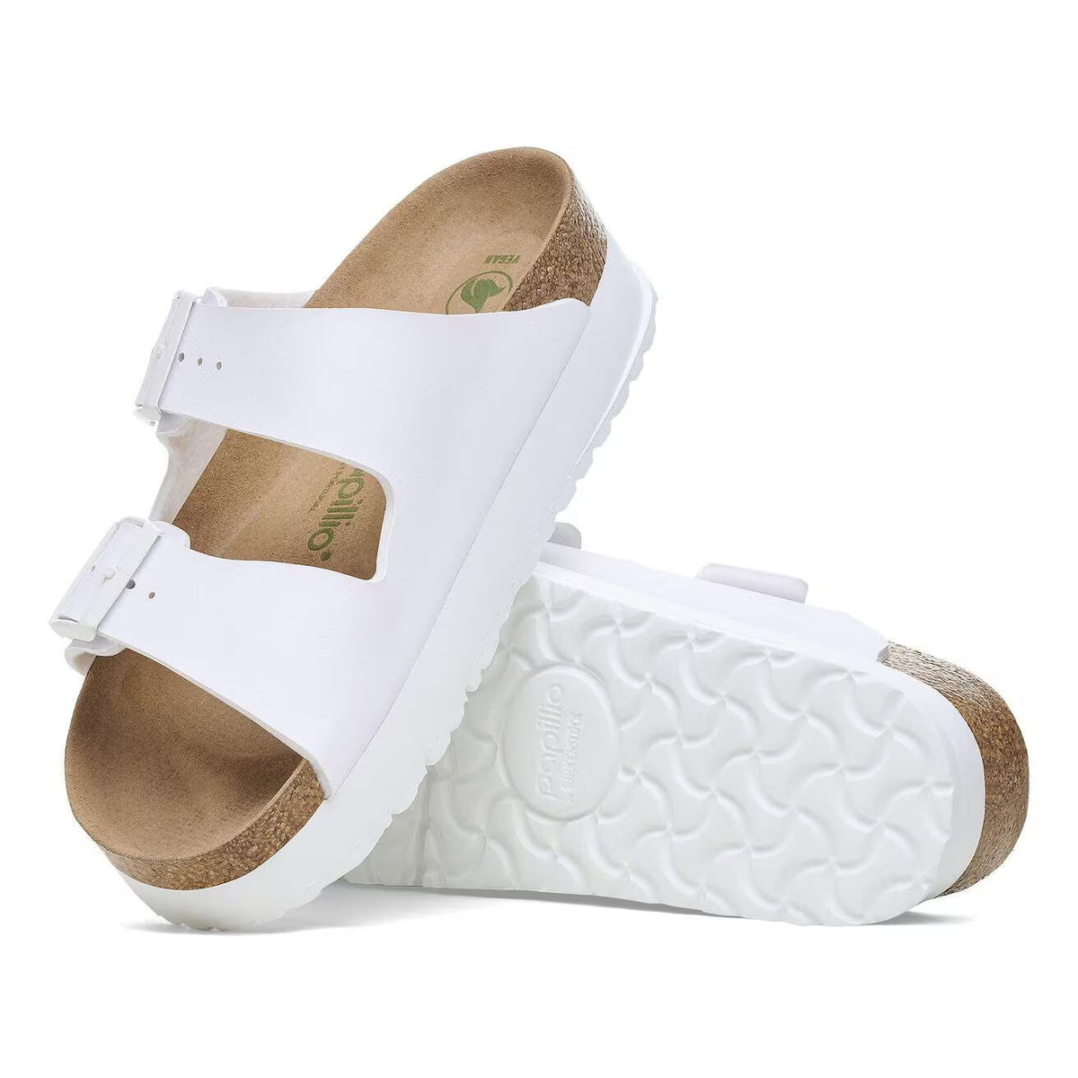 BIRKENSTOCK ARIZONA FLEX PLATFORM VEGAN WHITE - WOMENS