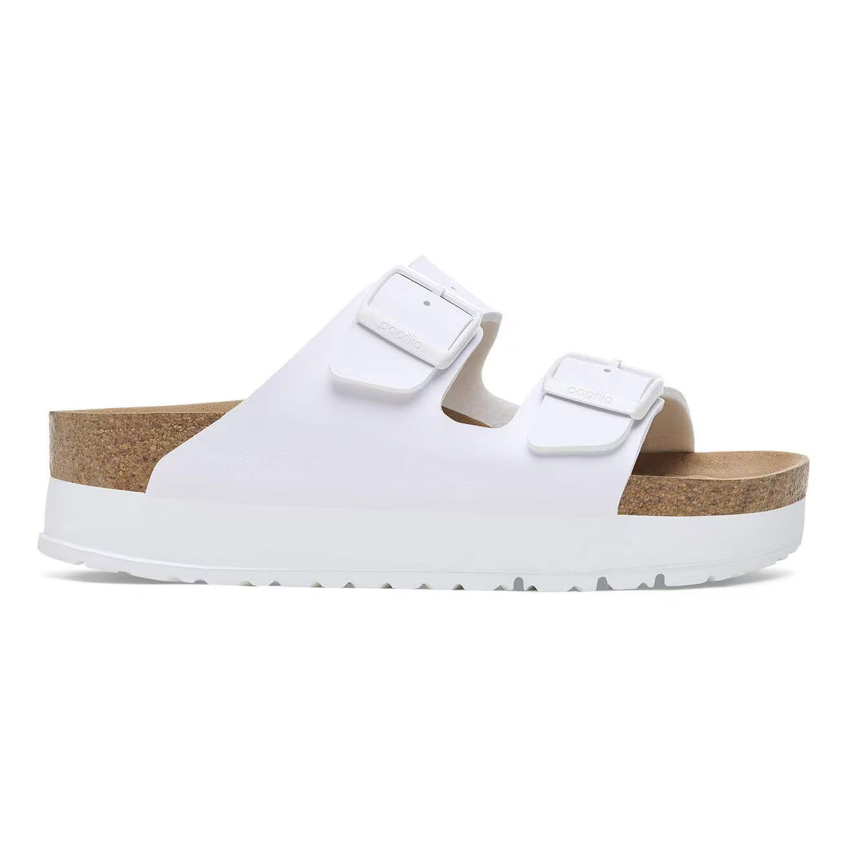 BIRKENSTOCK ARIZONA FLEX PLATFORM VEGAN WHITE - WOMENS