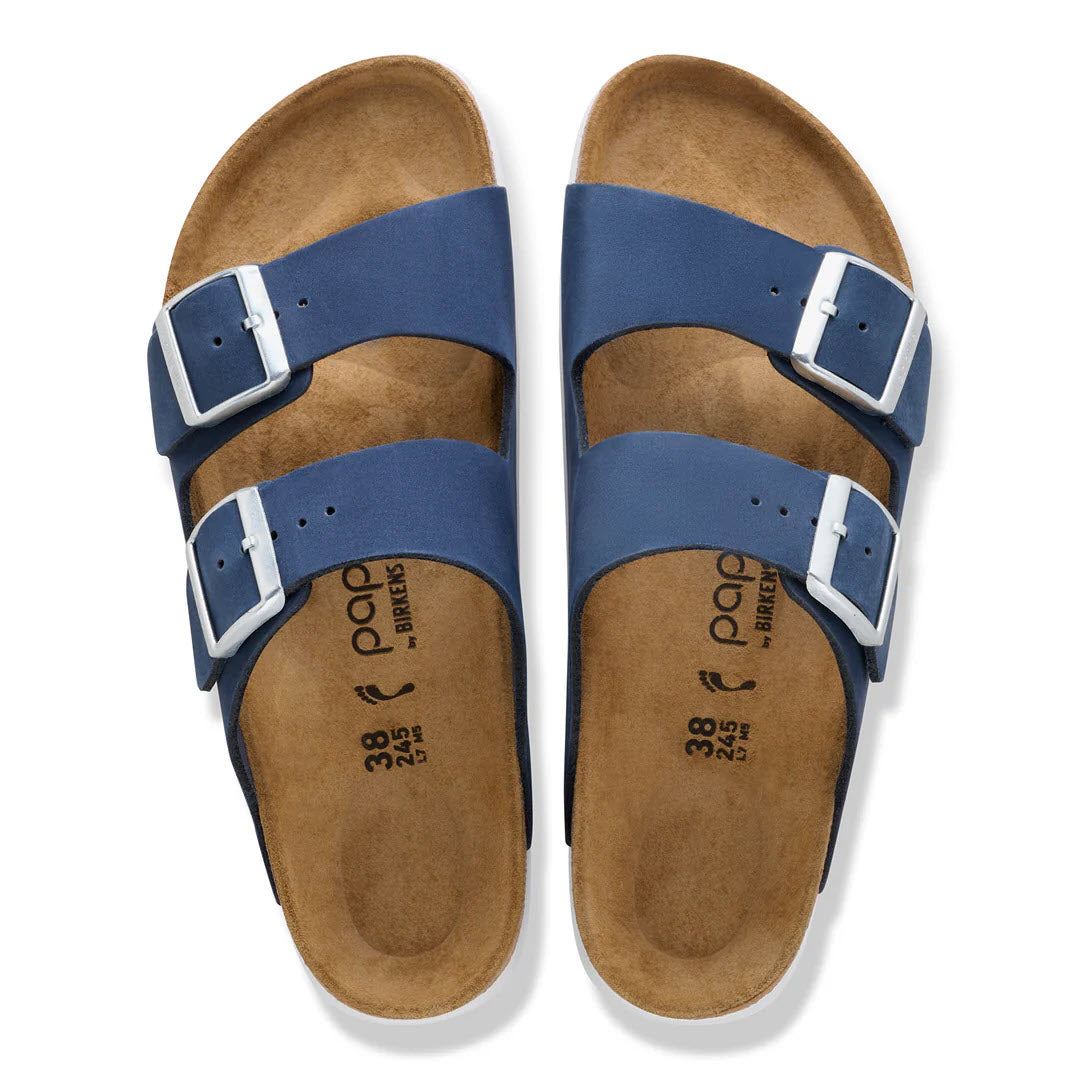 BIRKENSTOCK ARIZONA FLEX PLATFORM NAVY WHITE - WOMENS