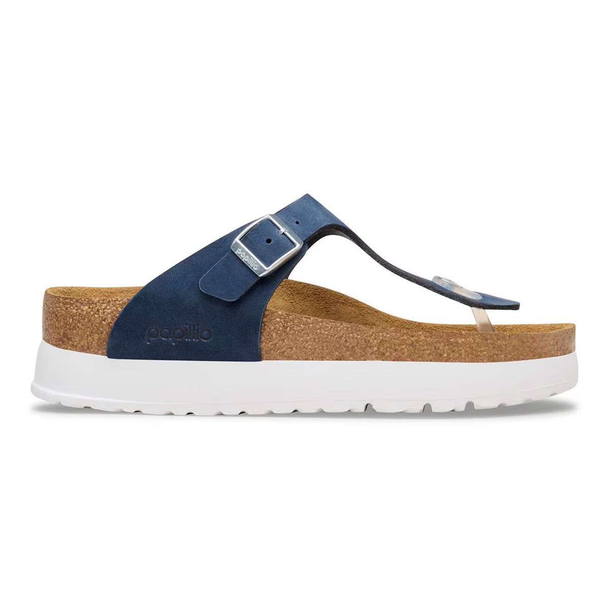 BIRKENSTOCK GIZEH FLEX PLATFORM NAVY WHITE - WOMENS