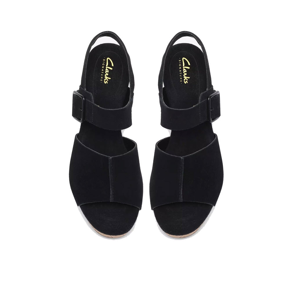 CLARKS SABINA DREAM SANDAL BLACK SUEDE - WOMENS