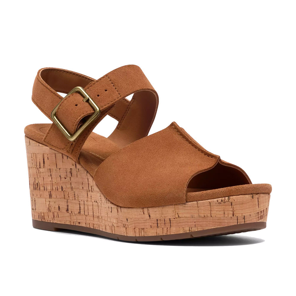 CLARKS SABINA DREAM SANDAL TAN SUEDE - WOMENS