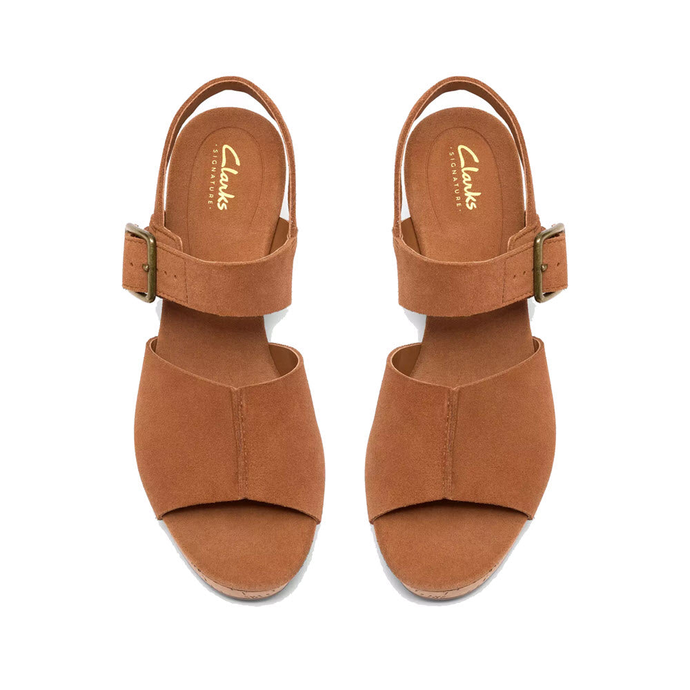 CLARKS SABINA DREAM SANDAL TAN SUEDE - WOMENS