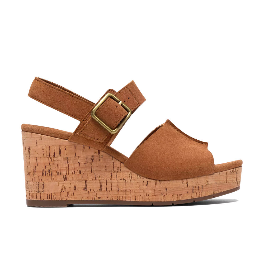 CLARKS SABINA DREAM SANDAL TAN SUEDE - WOMENS