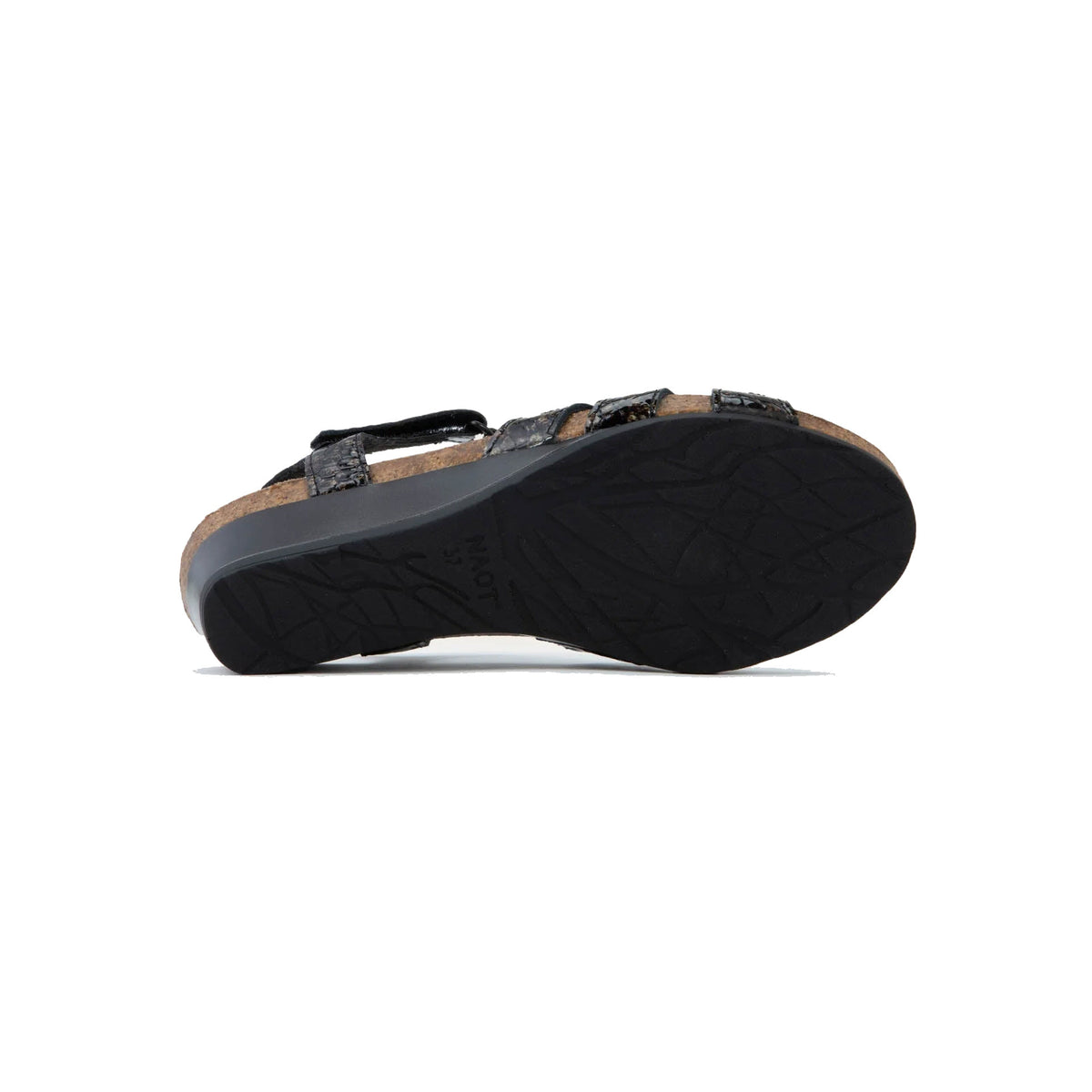 NAOT STARLET BLACK WHITE PYTHON SUEDE - WOMENS