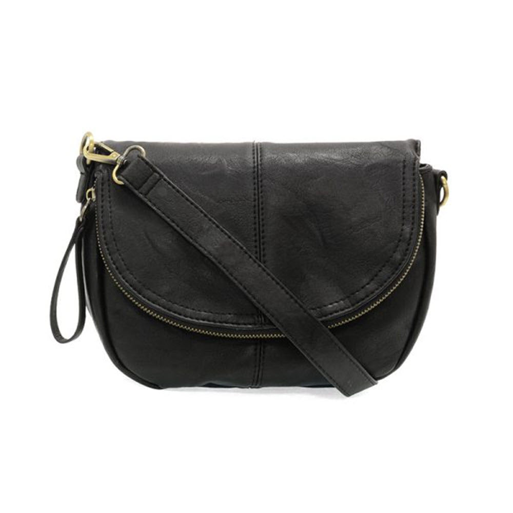 JOY SUSAN HELENE SMALL SADDLE CROSSBODY BAG BLACK