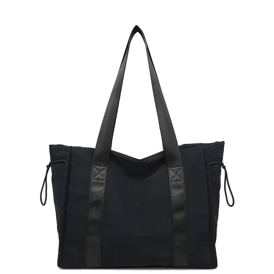 JEN & CO LYDIA NYLON TOTE BAG BLACK