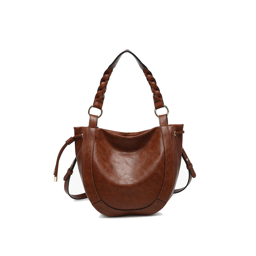 JEN & CO ROWAN HOBO SHOULDER BAG BROWN