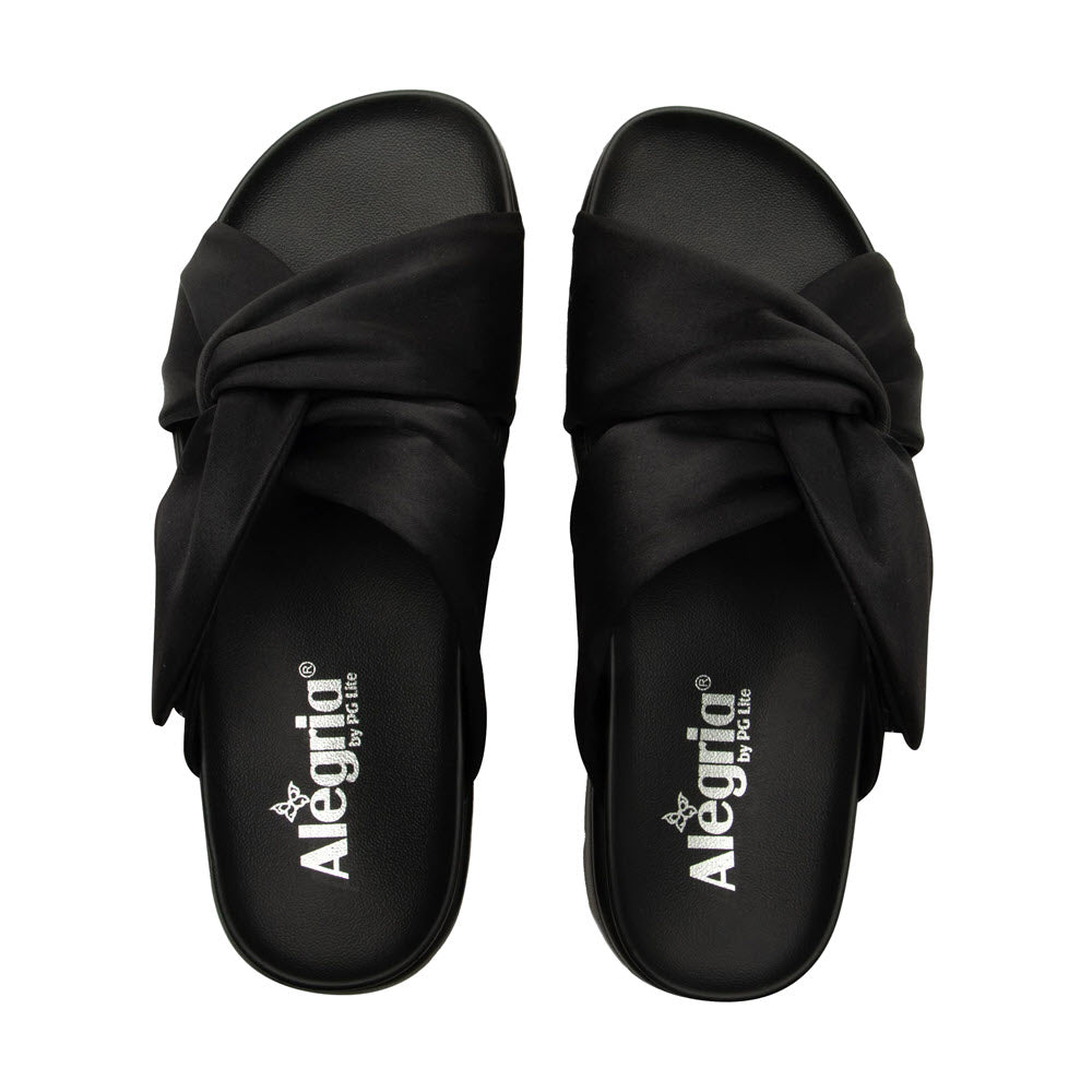 ALEGRIA RYLIE ADJUSTABLE SATIN KNOTTED BLACK - WOMENS