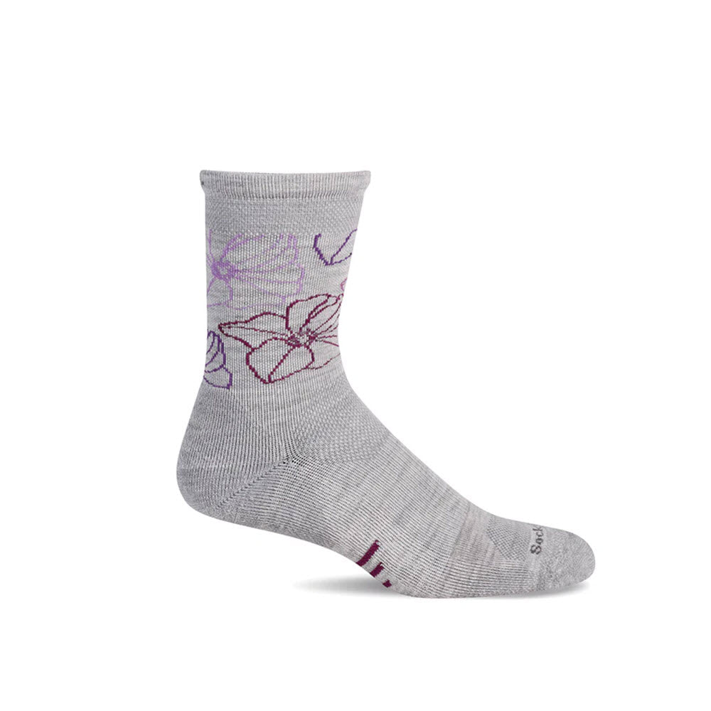 SOCKWELL PETAL POWER ASH 15-20 MMHG CREW SOCKS - WOMENS