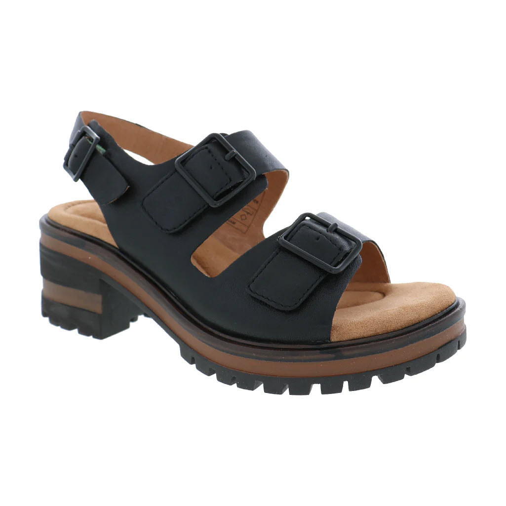 SALVIA HONEY CHUNKY BOTTOM SANDAL BLACK BOSNIA - WOMENS