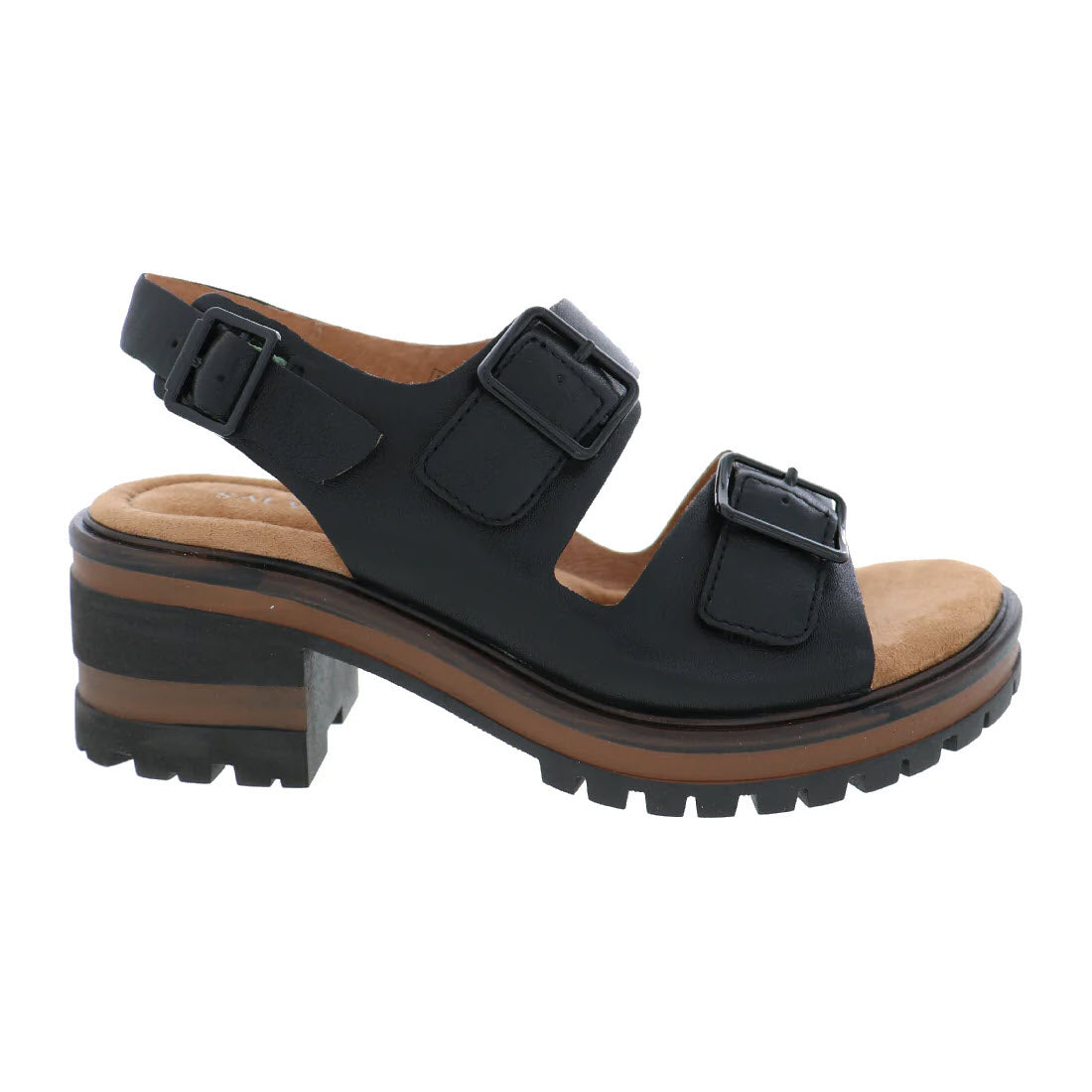 SALVIA HONEY CHUNKY BOTTOM SANDAL BLACK BOSNIA - WOMENS