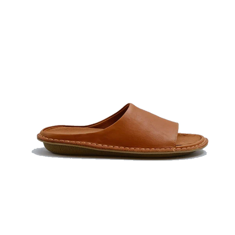 VIBAE SAINT TROPEZ LEATHER SANDAL COGNAC BROWN - ADULTS