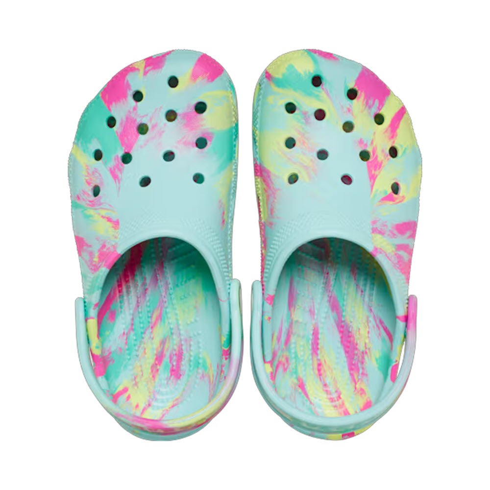 CROCS CLASSIC MARBLED CLOG AQUAMARINE - KIDS
