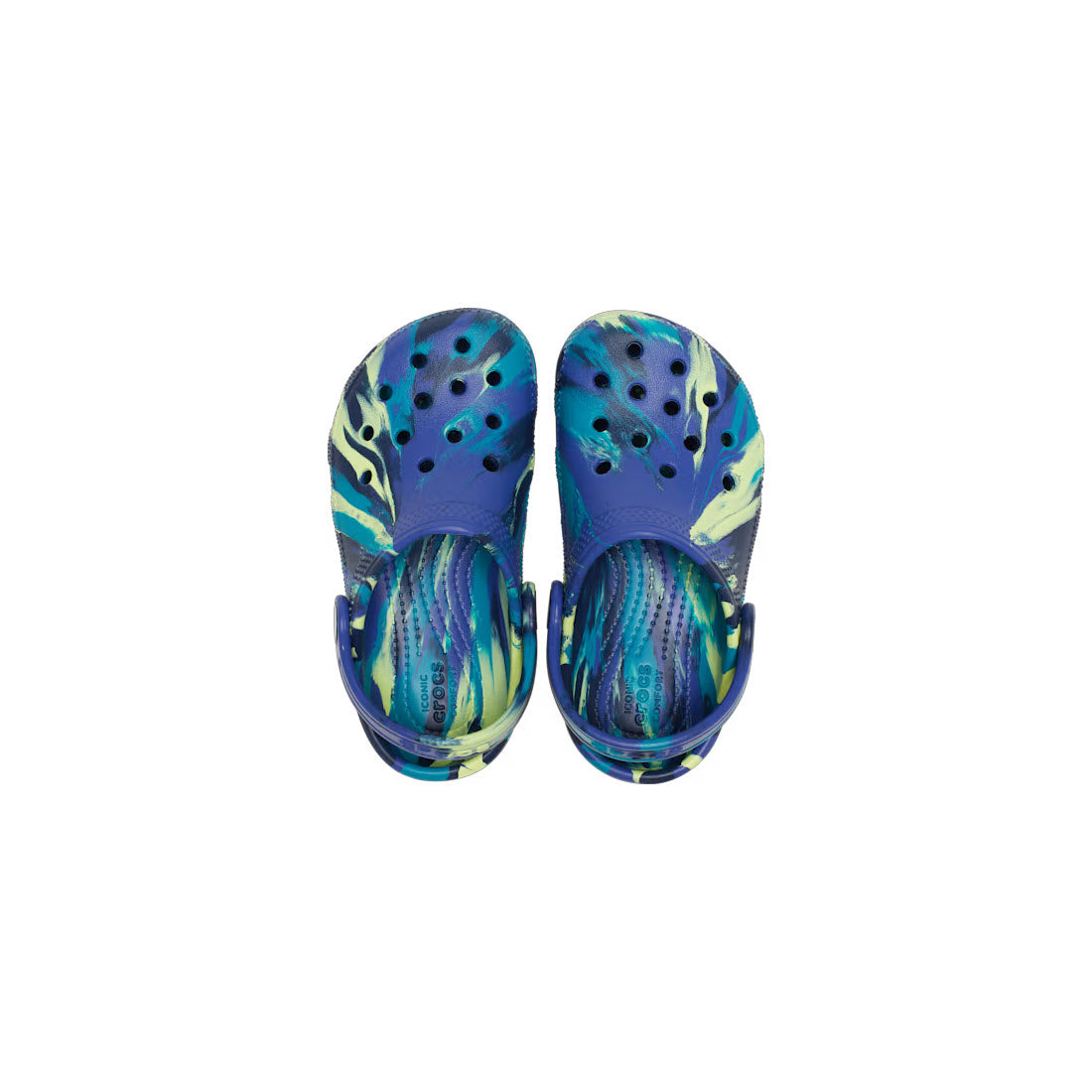 CROCS CLASSIAC MARBLED CLOG NAVY TURBO TEAL - KIDS