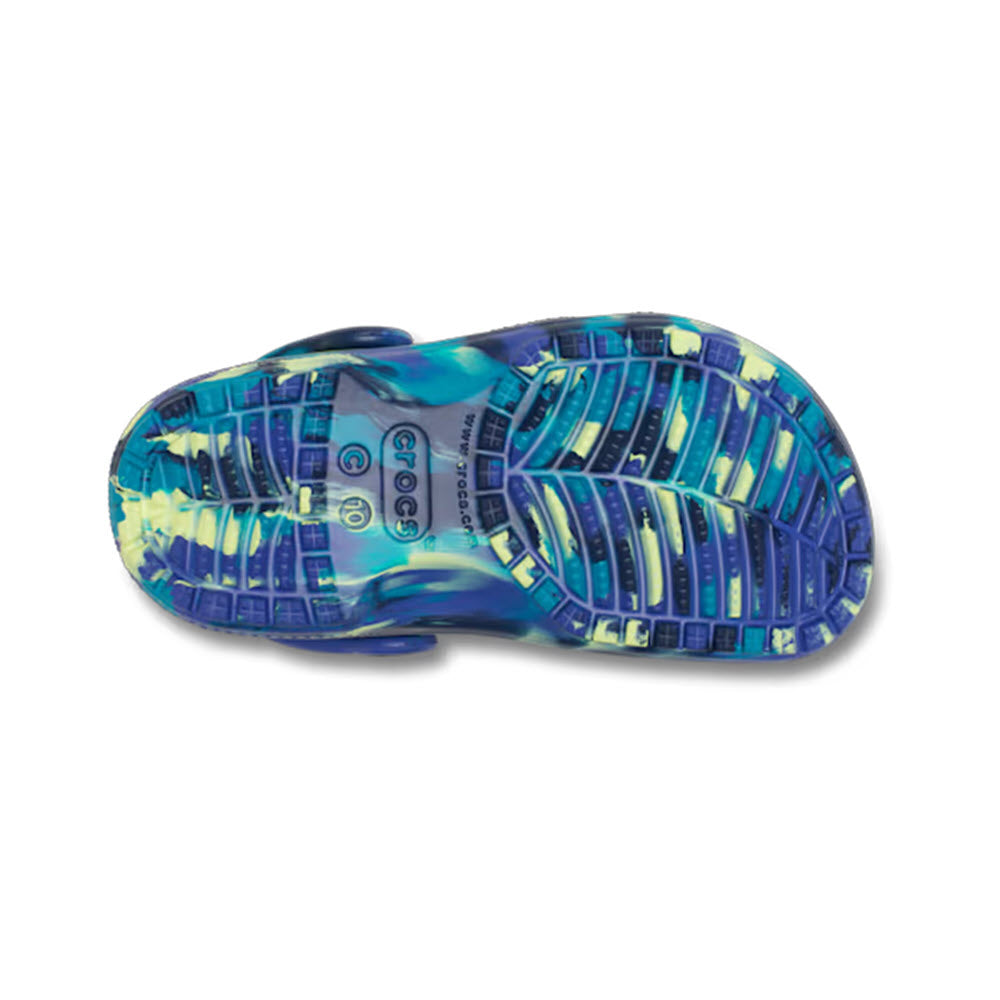 CROCS CLASSIAC MARBLED CLOG NAVY TURBO TEAL - KIDS