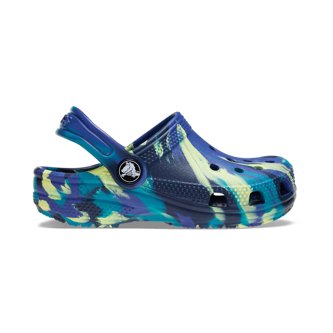 CROCS CLASSIAC MARBLED CLOG NAVY TURBO TEAL - KIDS