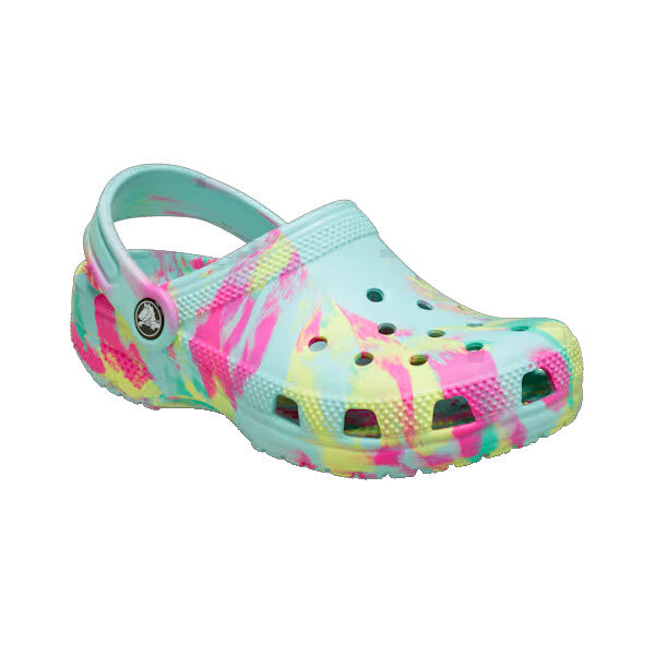 CROCS CLASSIC MARBLED CLOG AQUAMARINE - KIDS