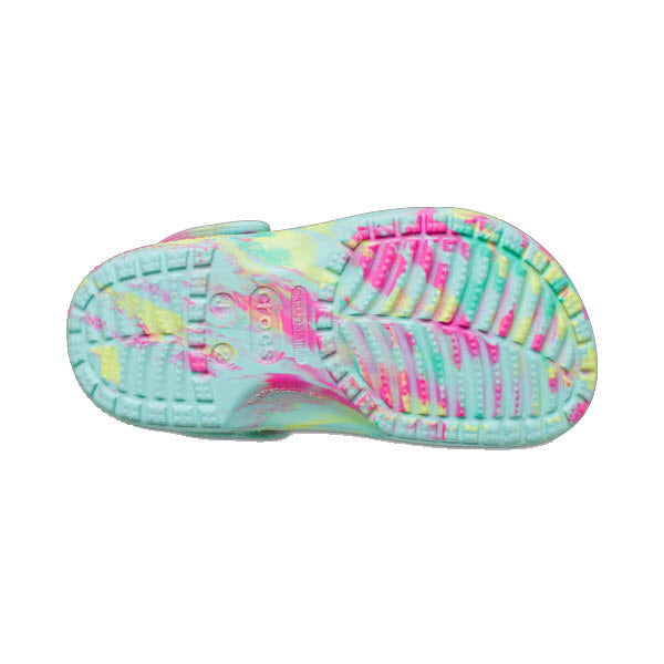 CROCS CLASSIC MARBLED CLOG AQUAMARINE - KIDS