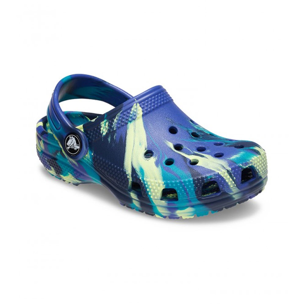 CROCS CLASSIC MARBLED CLOG NAVY TURBO TEAL - KIDS