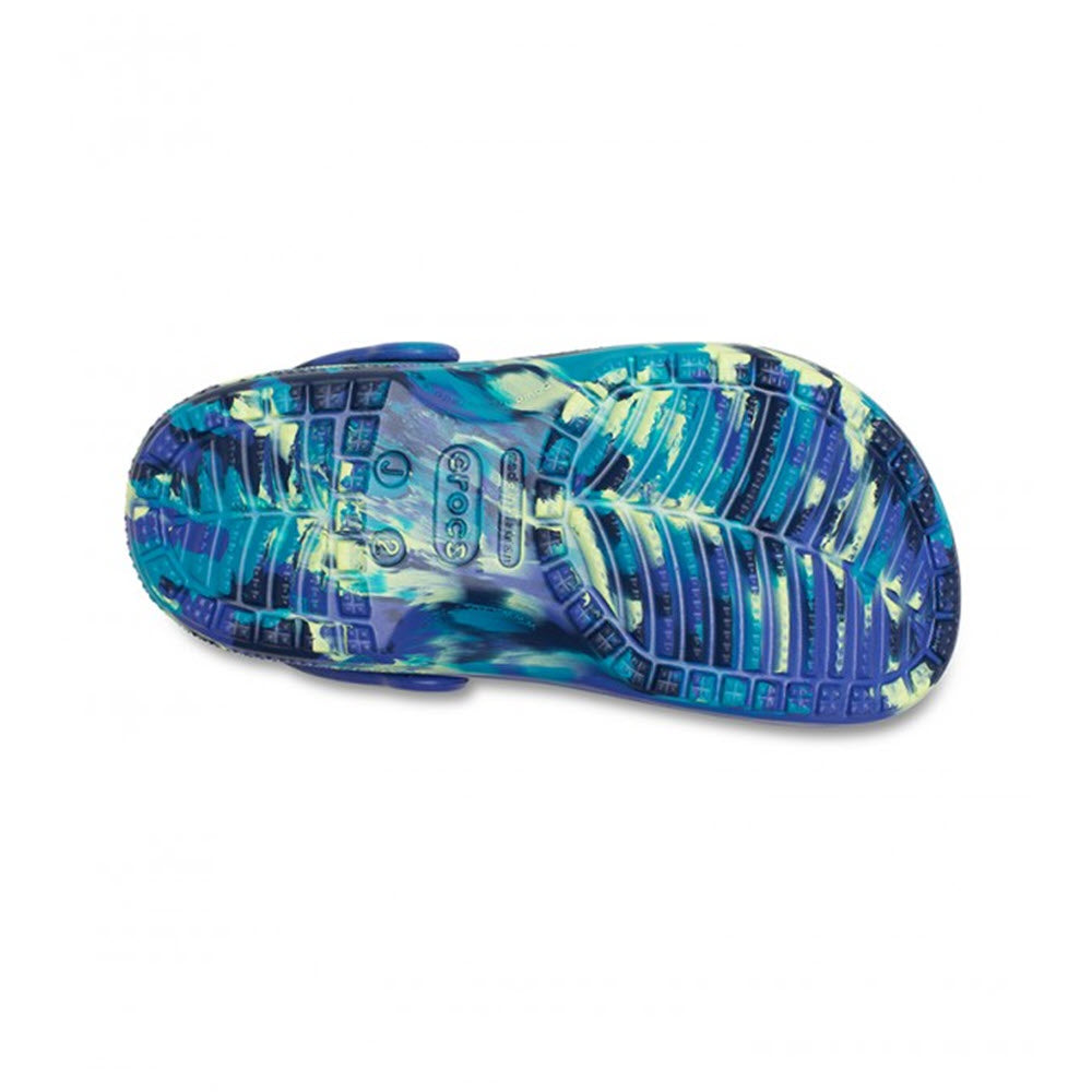 CROCS CLASSIC MARBLED CLOG NAVY TURBO TEAL - KIDS