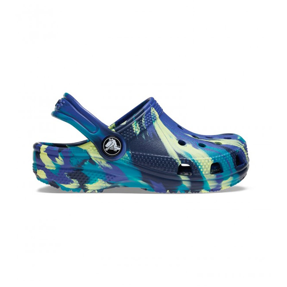 CROCS CLASSIC MARBLED CLOG NAVY TURBO TEAL - KIDS