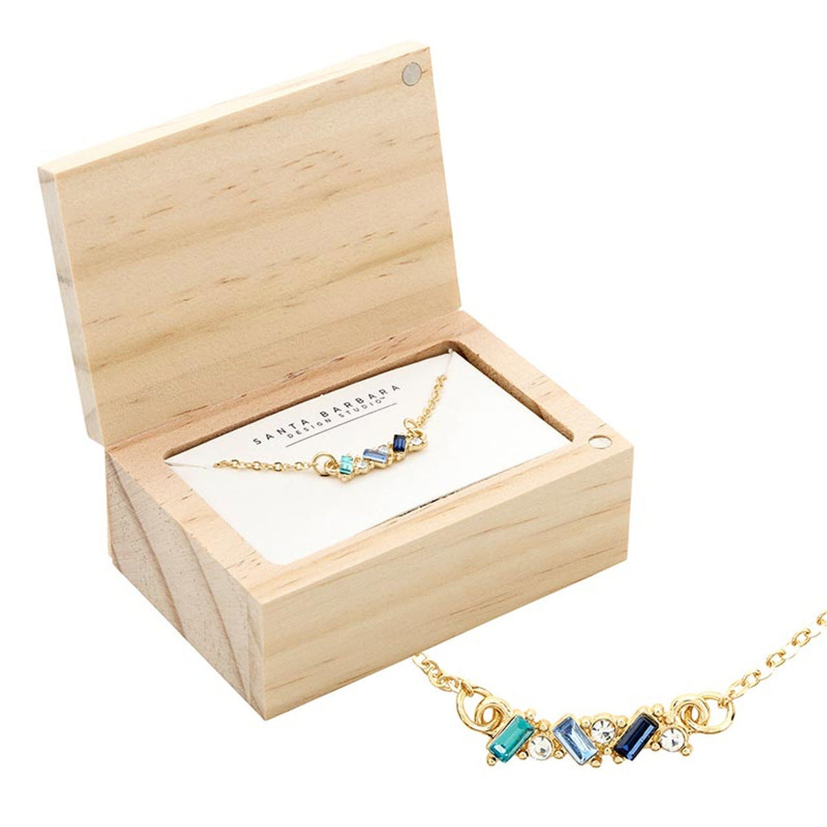 SANTA BARBARA TREASURE BOX NECKLACE HAPPY DAY BLUE
