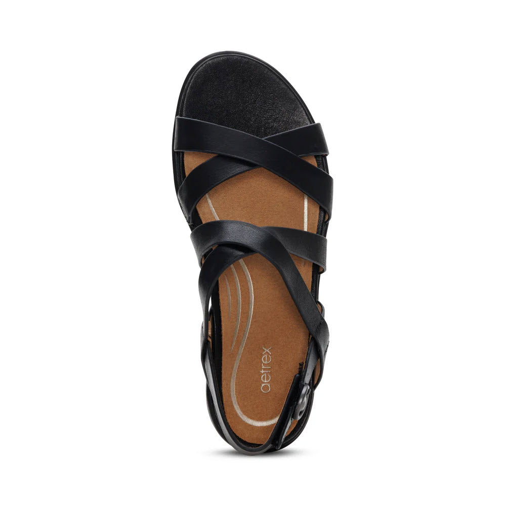 AETREX PIPER SANDAL BLACK - WOMENS